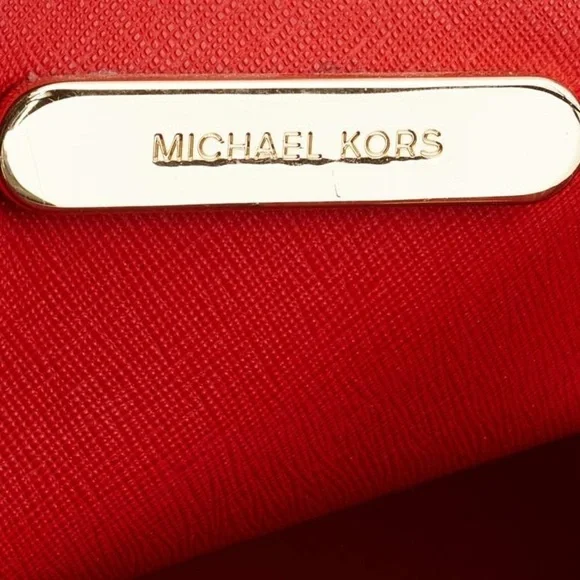 NWOT | MICHEAL KORS  Greenwich Medium Saffiano grab bag Luggage/watermelon red. - Picture 10 of 14